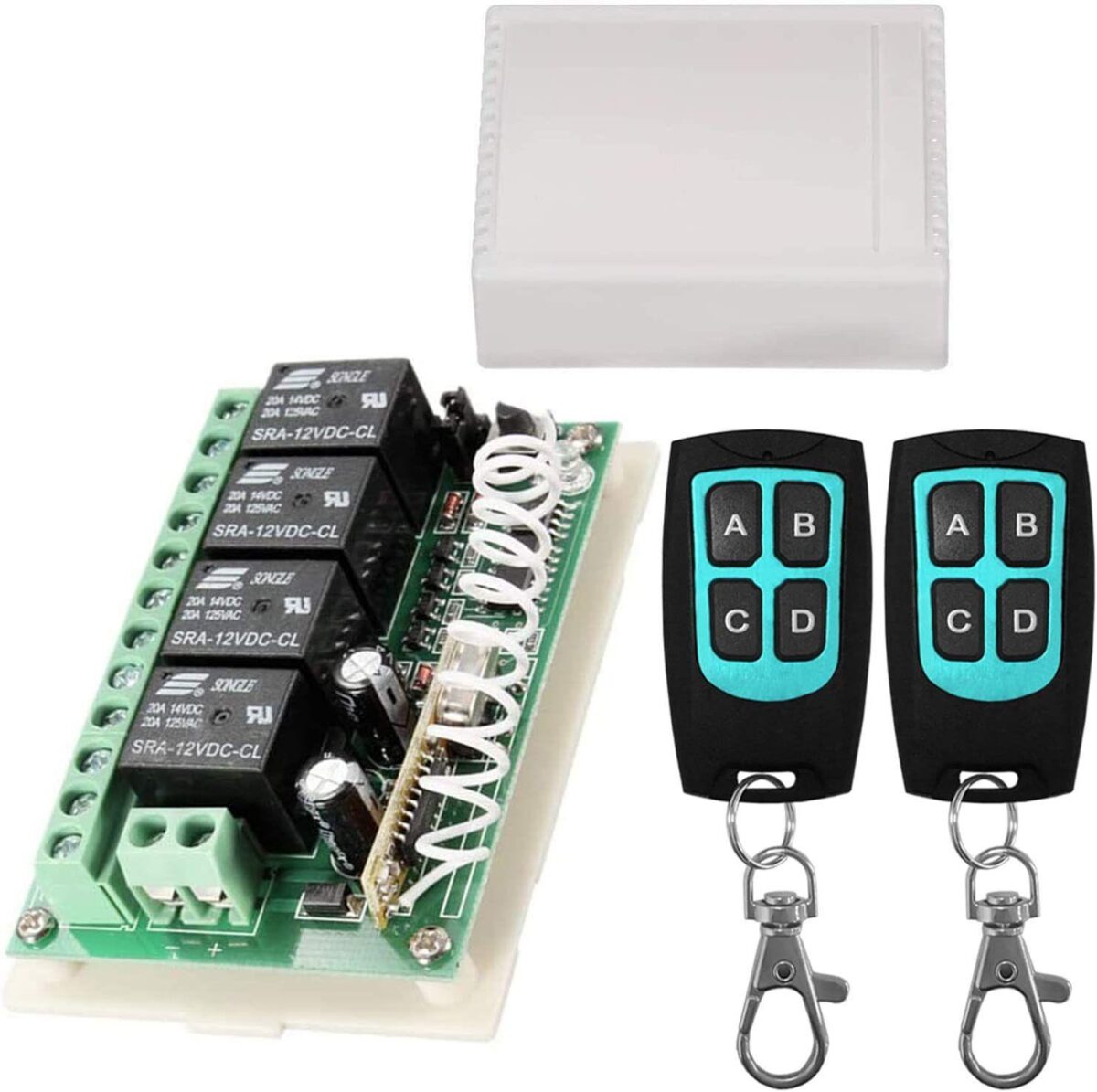 4CH Wireless Gate Garage Door Opener Control – 12V Relay Switch with RF Remote