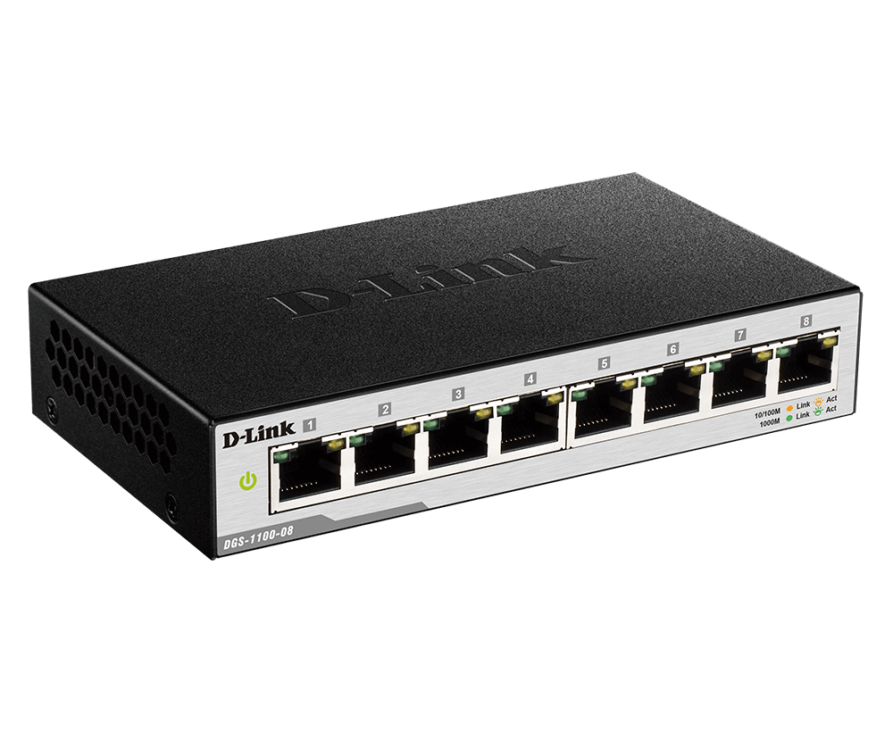 D‑Link DGS‑1100‑08P 8‑Port Smart Gigabit Ethernet PoE Switch