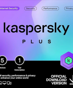 Kaspersky Plus 5 Devices - 1 Year Antivirus, VPN and Internet Security