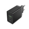 Vention Two-Port USB (A+C) Wall Charger (18W/20W) UK Plug Black