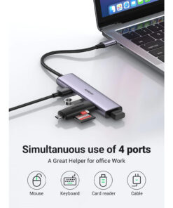Alternative view of UGREEN USB-C to 4-Port USB 3.0 Hub (CM473, UG-20841)