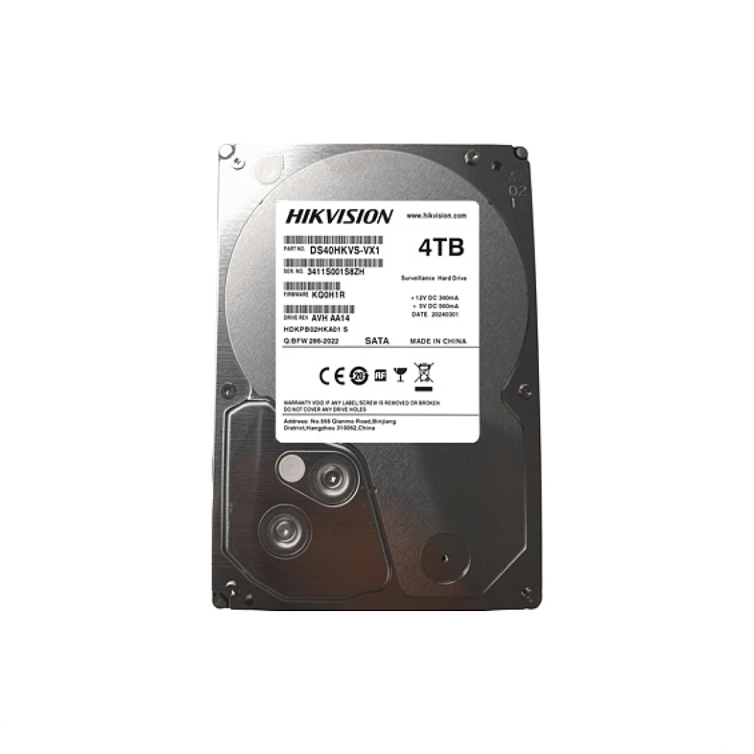 Hikvision DS40HKVAI-VX1 4TB AI Surveillance Hard Disk Drive for DVR and NVR Systems