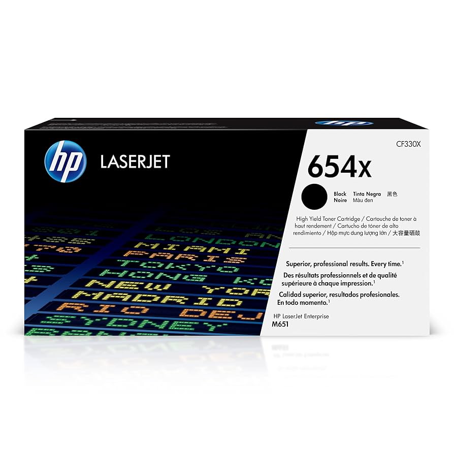 HP 654X High Yield Black Original LaserJet Toner Cartridge, CF330X