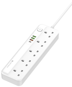 Lightwave 5-Way Extension Socket 2m with 4 USB Ports & Surge Protection
