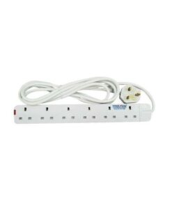 Power King 6-Way Power Extension Cable - White