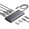 GREEN 8-in-1 USB-C Hub with dual 4K HDMI, DisplayPort, USB 3.2 ports, and 100W PD charging – Model UG-35625