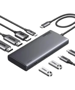 GREEN 8-in-1 USB-C Hub with dual 4K HDMI, DisplayPort, USB 3.2 ports, and 100W PD charging – Model UG-35625