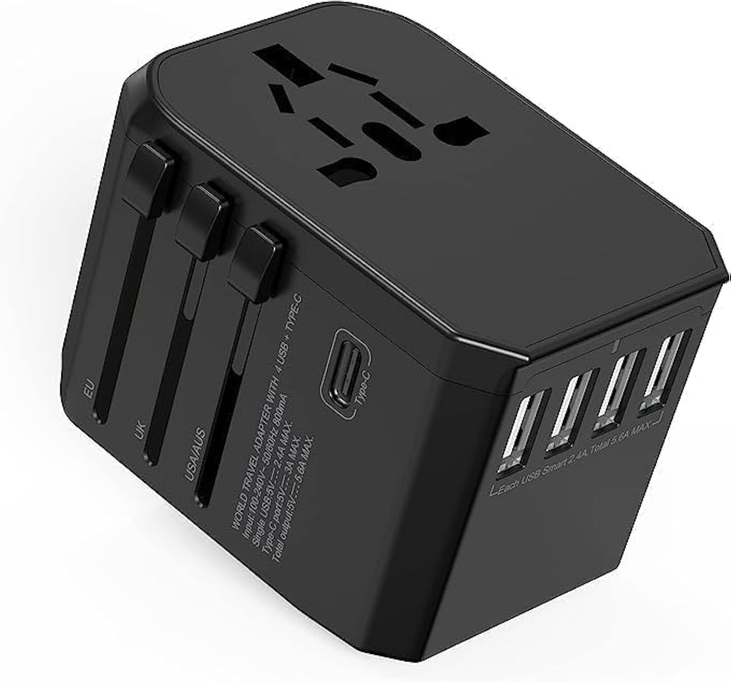USB‑C World Plug 120W Fast Portable Charger & International Universal Travel Adapter