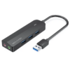 Vention 3-Port USB 3.0 Hub with Sound Card and Power Supply 0.15M Black VEN CHIBB