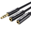 Vention 3.5mm Male to 2 x 3.5mm Female Stereo Splitter Cable 0.3M Black ABS Type - VEN-BBSBY