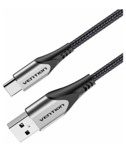 Vention Cotton Braided USB 2.0 A Male to USB‑C Male 3A Cable 1M Gray Aluminum Alloy Type - VEN CODHF