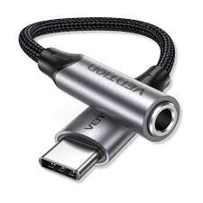 Vention USB-C Male to 3.5mm Earphone Jack with DAC Adapter 0.1M Gray Aluminum Alloy Type - VEN-BGMHA