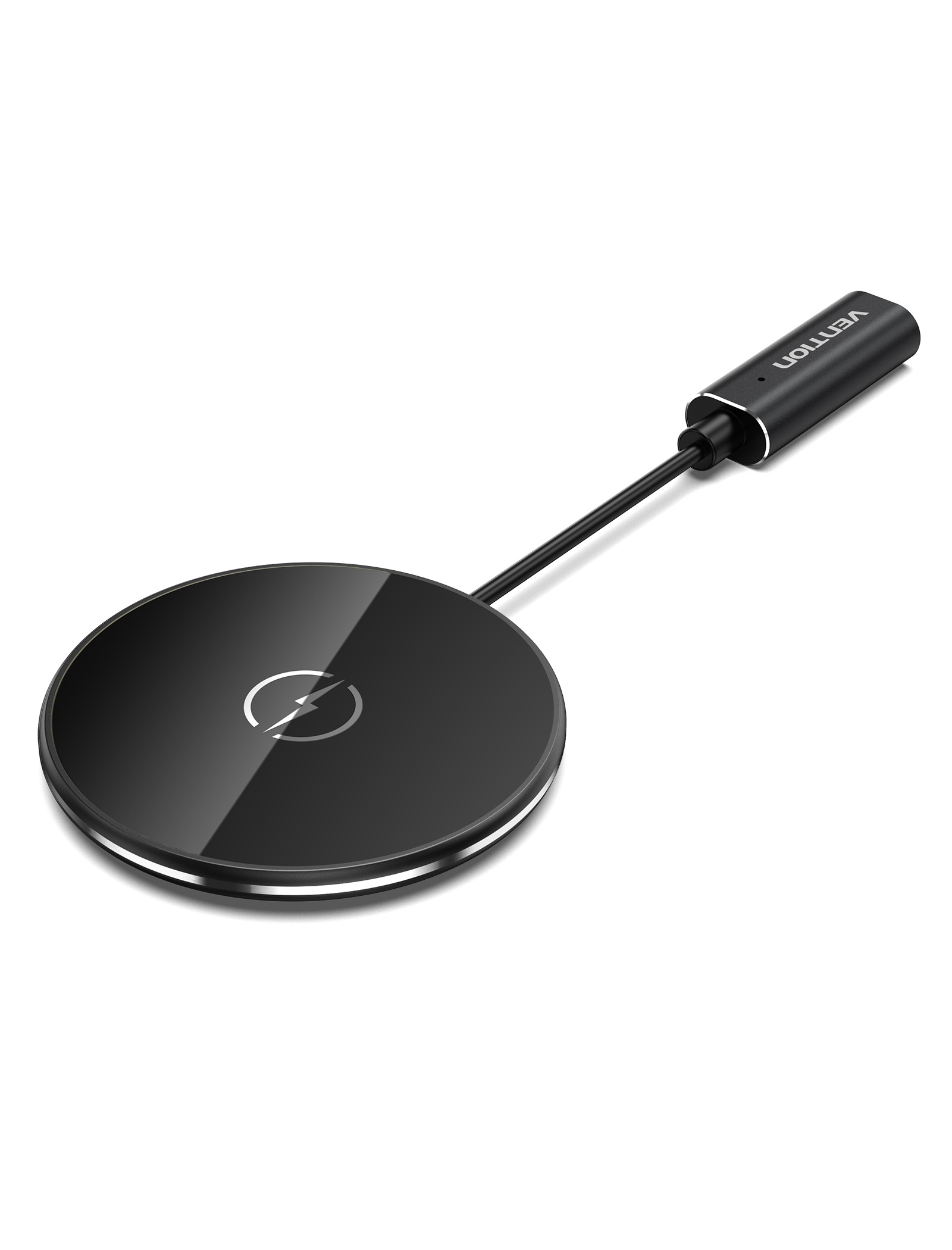 Vention Wireless Charger 15W Ultra‑Thin Mirrored Surface Type 0.05M Black - VEN FGBBAG